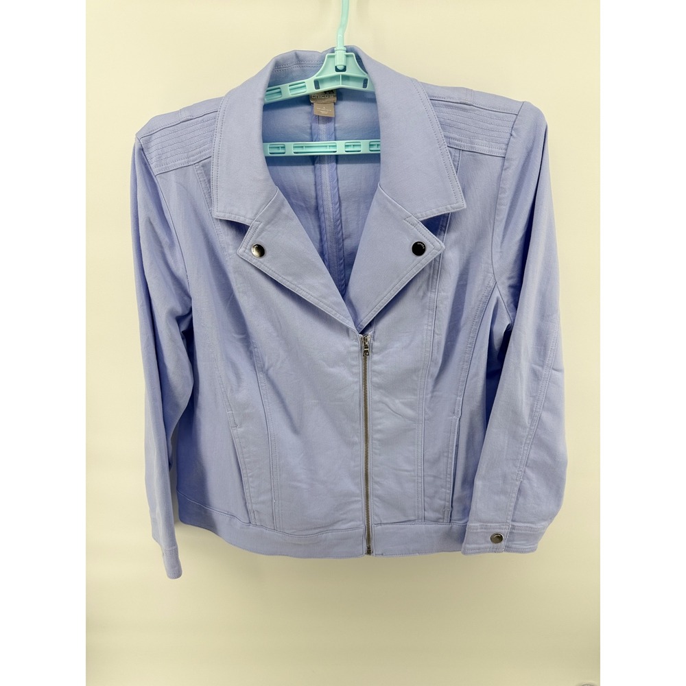 Chico's Periwinkle Blue Zip-Front Jacket